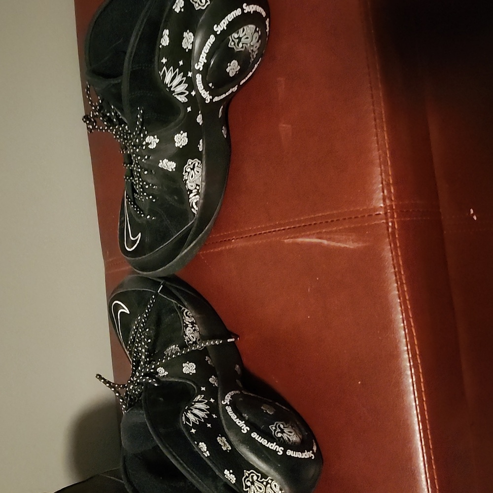 Nike Supreme Black Sneakers with White Paisley patterns